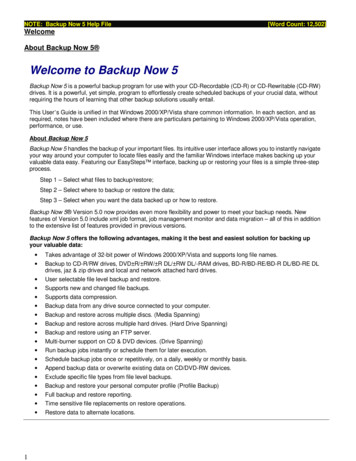 Welcome To Backup Now 5 - NTI Corporation