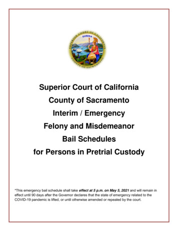 2021 Bail Schedule - California