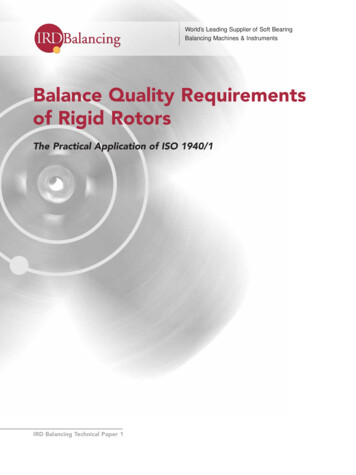 Balance Quality Requirements Of Rigid Rotors