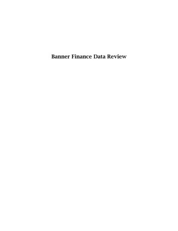 Banner Finance Data Review - Training