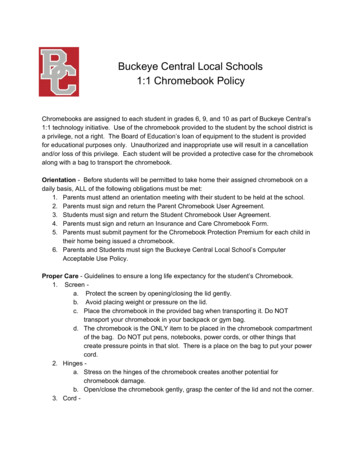 Uckeye Central Local Schools 1:1 Chromebook Policy