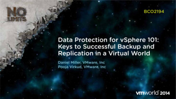 Data Protection For VSphere 101: Keys To Successful Backup .