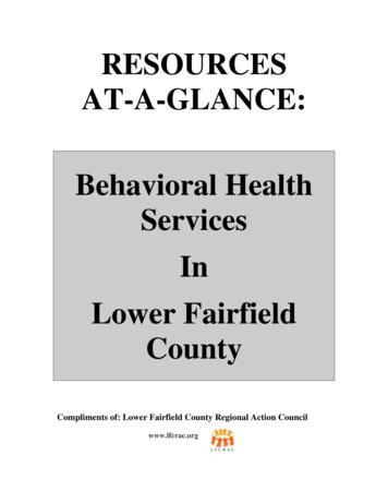 RESOURCES AT-A-GLANCE: Behavioral Health Services In 