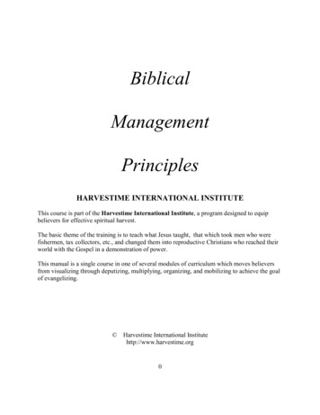 Biblical Management Principles - GlobalChristians