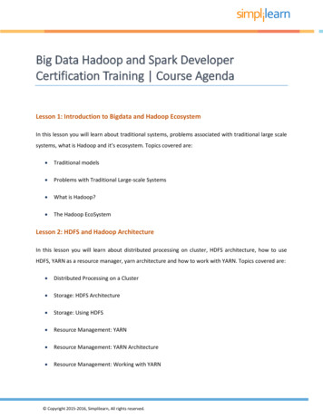 Ig Data Hadoop And Spark Developer Ertification Training .