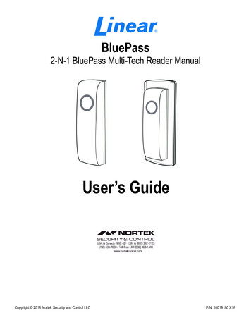 BluePass User Guide 10019180 X16 - Nortek Control