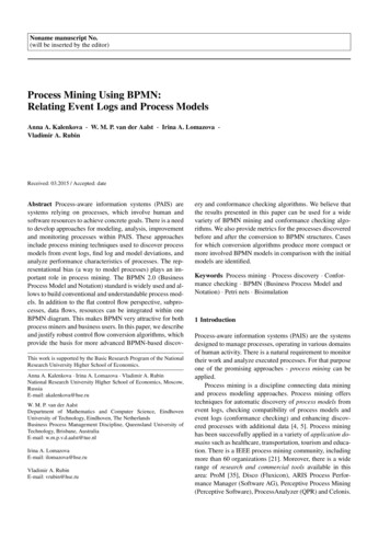 Process Mining Using BPMN: Relating Event . - BPM Center
