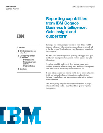 Reporting Capabilities From IBM Cognos Business .