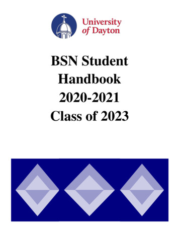 BSN Student Handbook 2020-2021 Class Of 2023