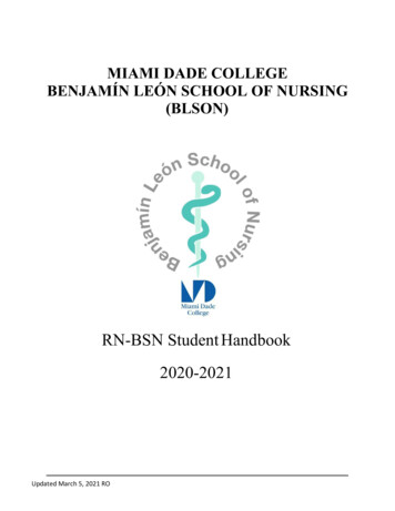 RN-BSN Student Handbook 2020-2021 - Miami Dade College