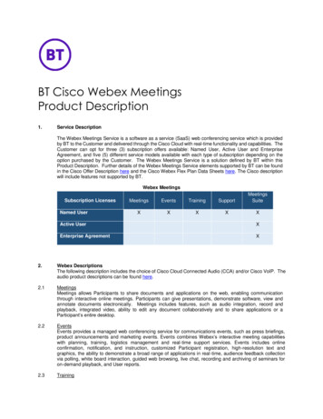 BT Cisco Webex Meetings Product Description