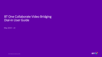 BT One Collaborate Video Bridging Dial-in User Guide