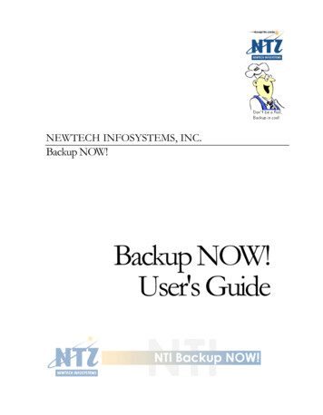 Backup NOW! User's Guide - NTI Corporation