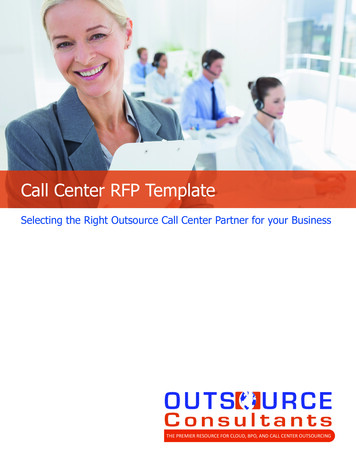 Call Center RFP Template - Outsource Consultants