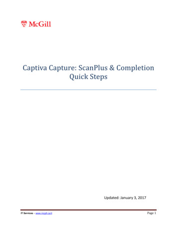 Captiva Capture: ScanPlus & Completion Quick Steps
