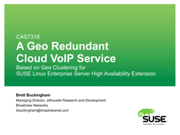 CAS7318 A Geo Redundant Cloud VoIP Service