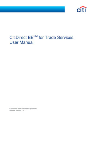CitiDirect BESM For Trade Services User Manual