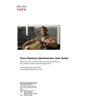 Cisco Desktop Administrator User Guide