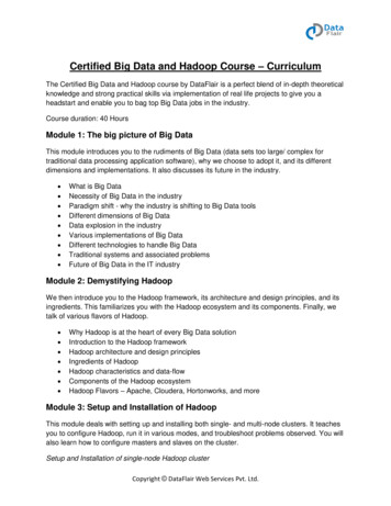 Certified Big Data And Hadoop Course Curriculum