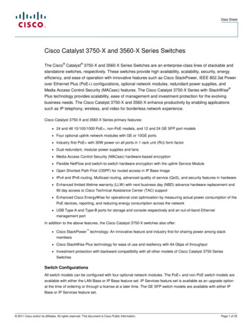 Cisco Catalyst 3750-X And 3560-X Series Switches