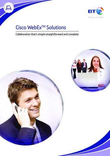 Cisco WebExTM Solutions - BT Meetings - Web, Audio And .