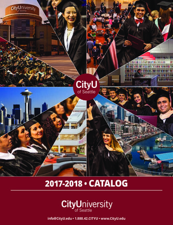 2017-2018 CATALOG - City University Of Seattle