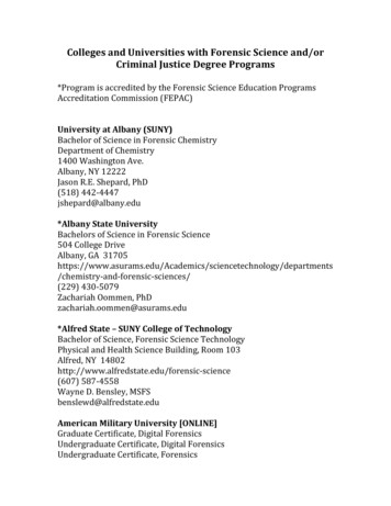 Colleges And Universities With Forensic Science And/or .