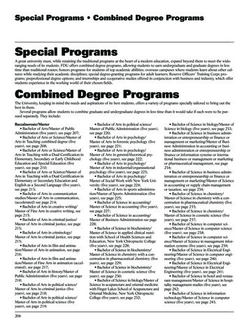 Special Programs Combined Degree Programs