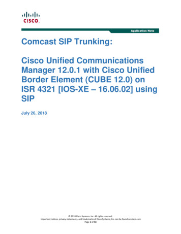 Comcast SIP Trunking - Cisco