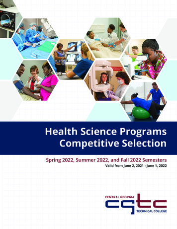 Health Science Programs Competitive Selection Handbook