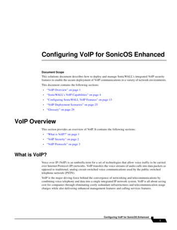 Configuring VoIP For SonicOS Enhanced