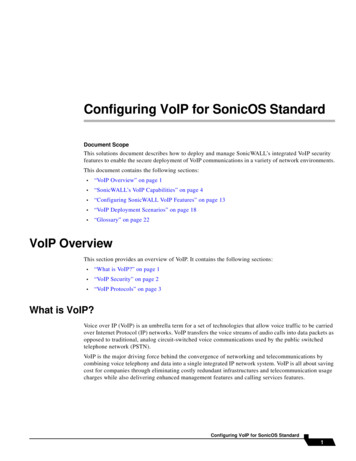 Configuring VoIP For SonicOS Standard