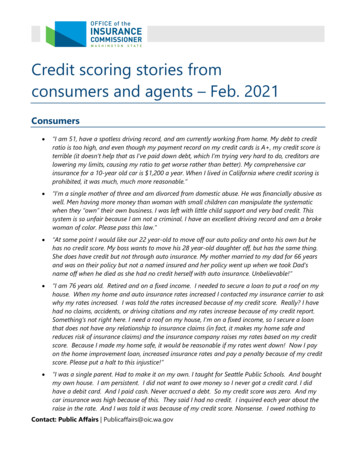Credit Scoring Impact Stories From Consumers And Agents