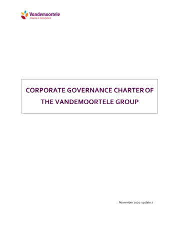 CORPORATE GOVERNANCE CHARTER OF THE 