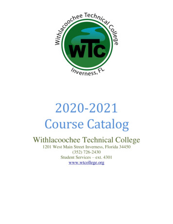 2020-2021 Course Catalog - WT College