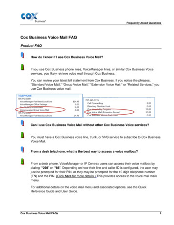 Cox Business Voice Mail FAQ