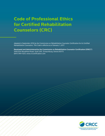 Code Of Professional Ethics For Certified Rehabilitation .