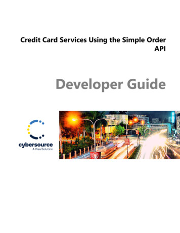 Credit Card Services Using The Simple Order API