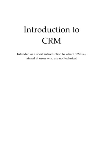 Introduction To CRM
