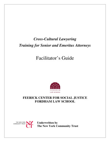 Cross-Cultural Lawyering Training For Senior And Emeritus .