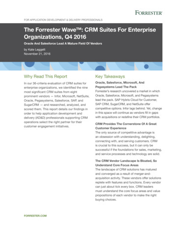 The Forrester Wave : CRM Suites For Enterprise .