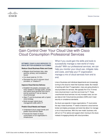 Gain Control Over Your Cloud Use With Cisco Cloud .