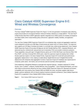 Cisco Catalyst 4500E Supervisor Engine 8-E: Wired And .