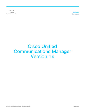 Cisco Unified Communications Manager Version 14 Data Sheet