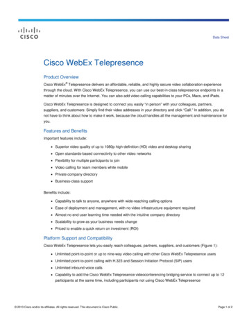 Cisco WebEx Telepresence Data Sheet