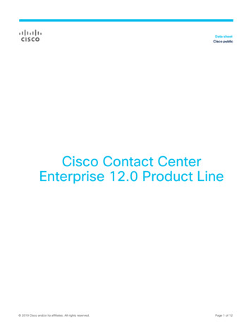 Cisco Contact Center Enterprise 12.0 Product Line Data Sheet
