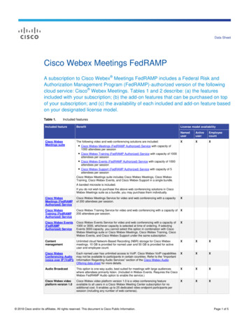 Cisco Webex Meetings FedRAMP Data Sheet