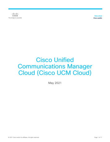 Cisco Unified Communications Manager Cloud (Cisco UCM .