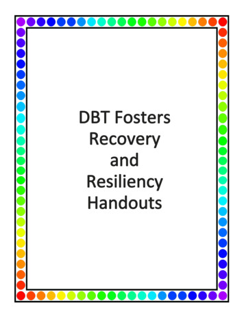 DBT Fosters Recovery And Resiliency Handouts
