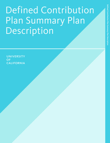 Defined Contribution Plan Summary Plan Description